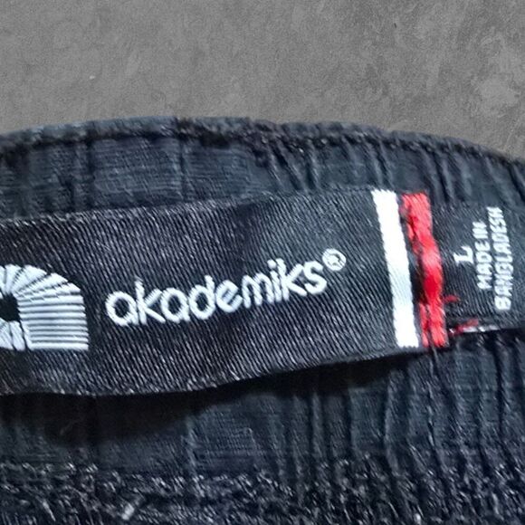Y2K Akademiks Black Taper Streetwear Cargo Jogging Pants Large - Picture 5 of 7